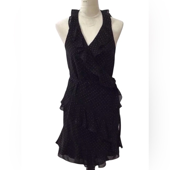 Guess Ruffle Polka Dot Wrap Dress Size Medium - Picture 3 of 6